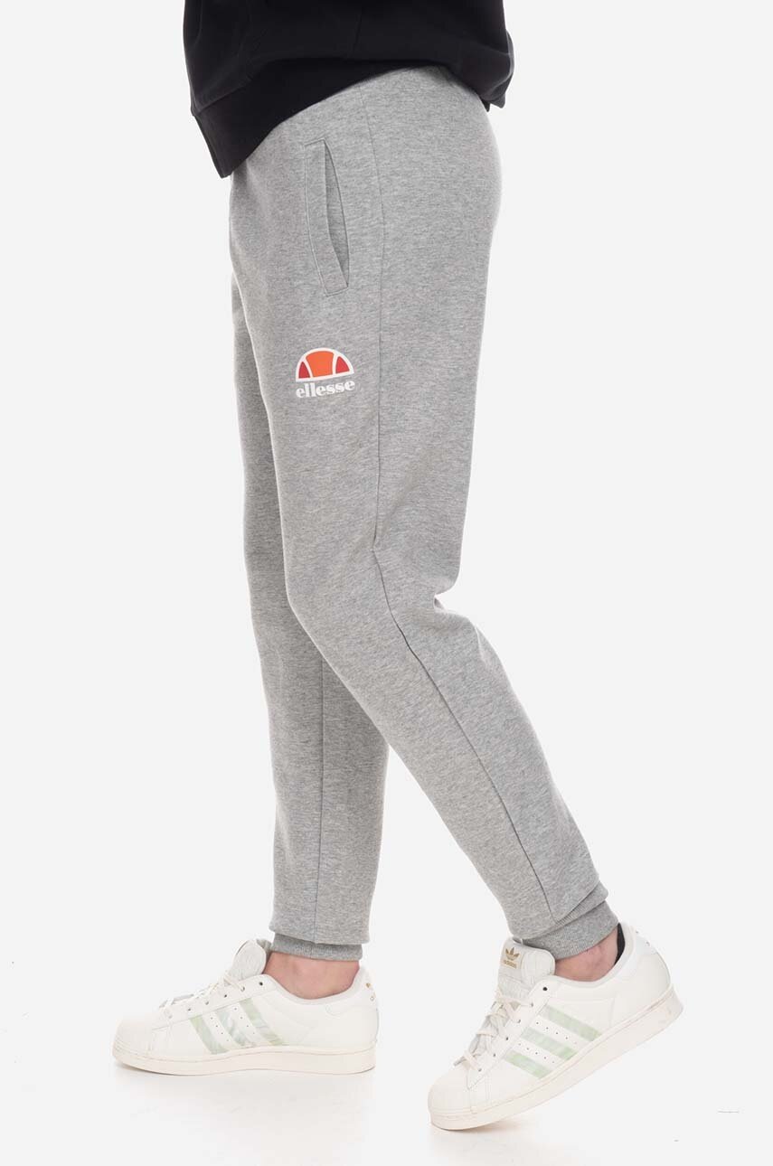 Ellesse pantaloni de trening culoarea gri, neted SGS08749-GREYMARL