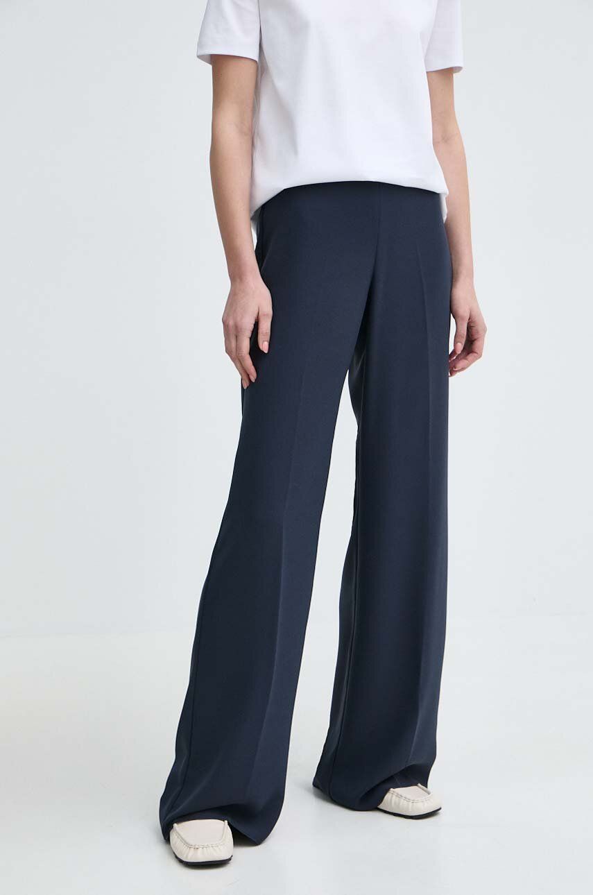 MAX&Co. pantaloni femei, culoarea bleumarin, drept, high waist, 2418131034200 2418130000000