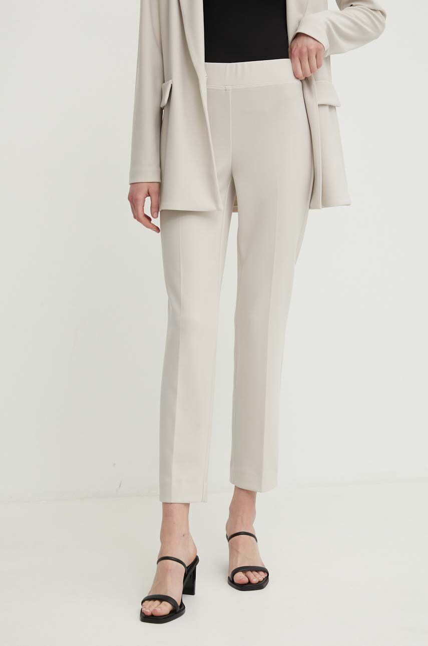 Joseph Ribkoff pantaloni femei, culoarea bej, drept, medium waist, 143105