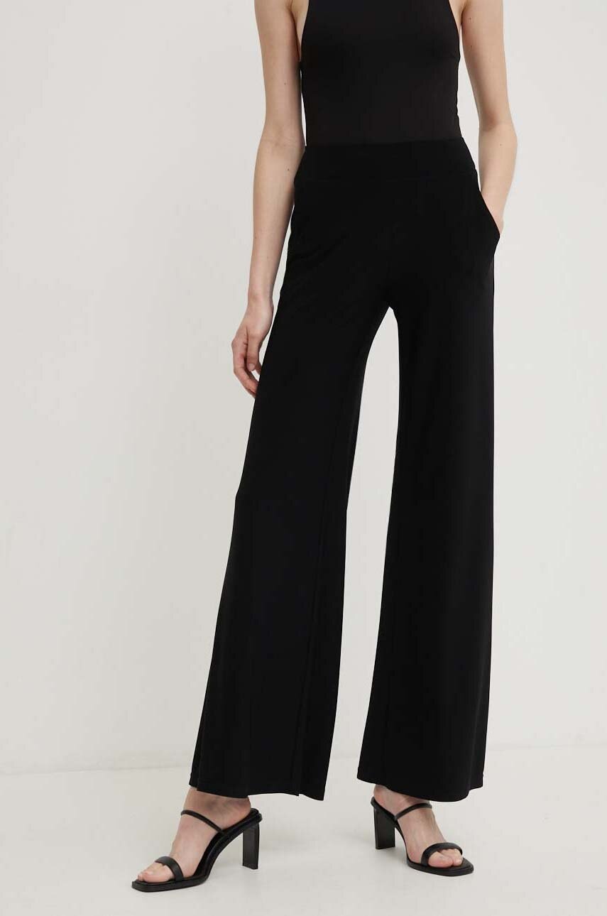 Joseph Ribkoff pantaloni femei, culoarea negru, evazati, high waist, 161096