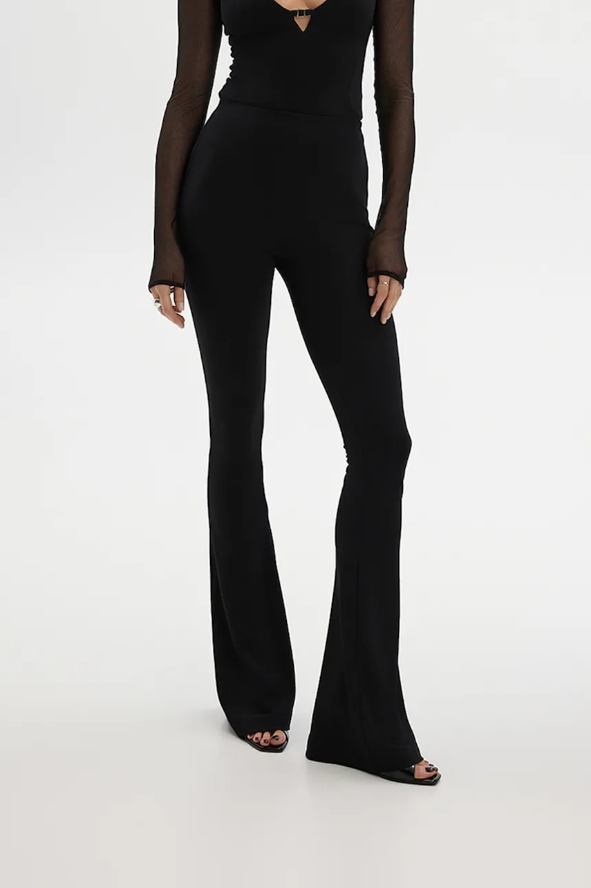 Брюки Saint Body HIGH RISE FLARED PANTS женские цвет чёрный клёш высокая посадка SB.602 Брюки Saint Body HIGH RISE FLARED PANTS женские цвет чёрный клёш высокая посадка SB.602