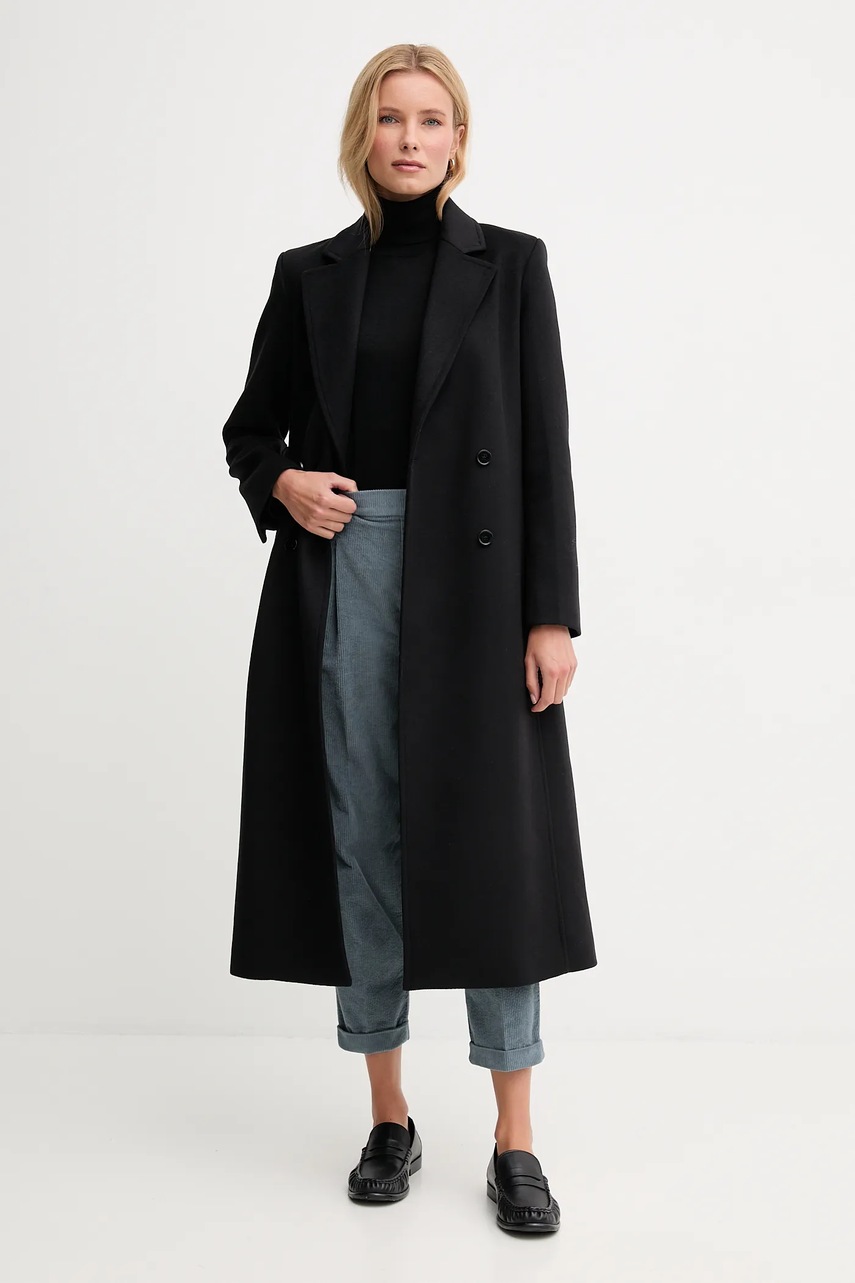 Вельветовые брюки United Colors of Benetton цвет серый прямые высокая посадка 4HA2556K4