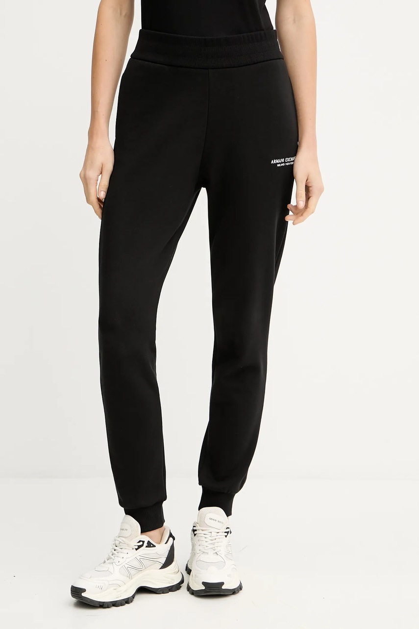 Armani Exchange pantaloni de trening din bumbac culoarea negru, uni, XW001454 AF10830