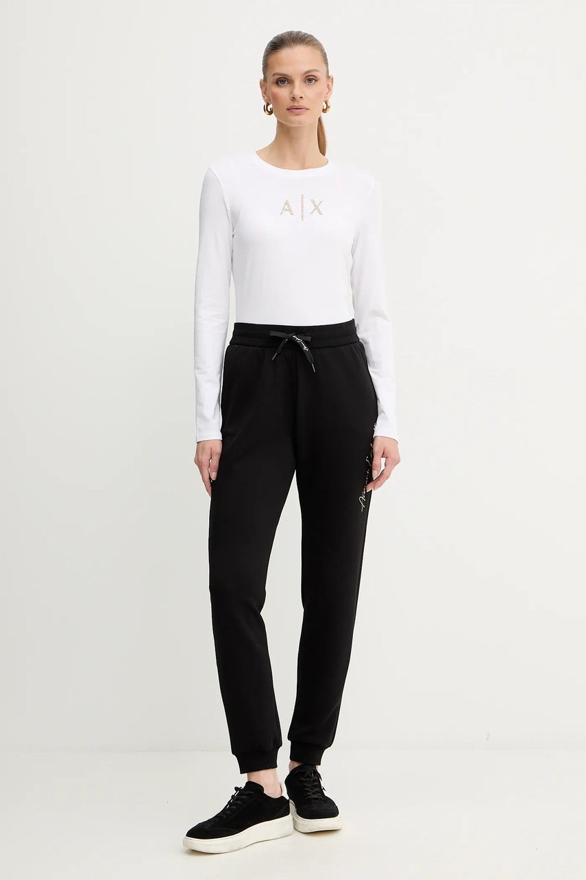 Спортивные штаны Armani Exchange цвет чёрный с аппликацией XW000837 AF13397 Спортивные штаны Armani Exchange цвет чёрный с аппликацией XW000837 AF13397