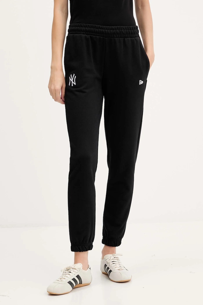 New Era pantaloni de trening culoarea negru, cu imprimeu, 60684417