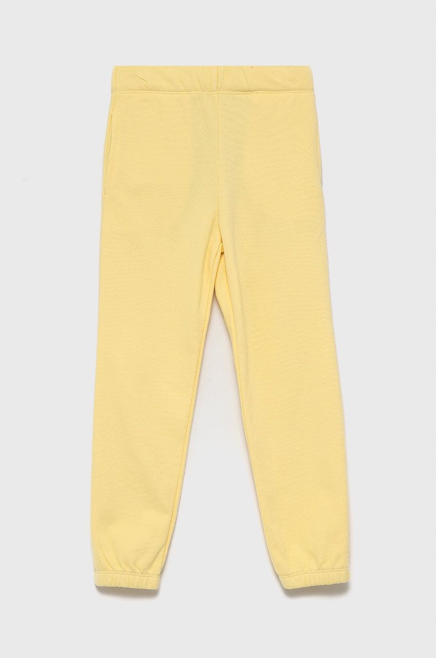 Dětské kalhoty Name it žlutá barva, hladké - žlutá -  80% Organická bavlna