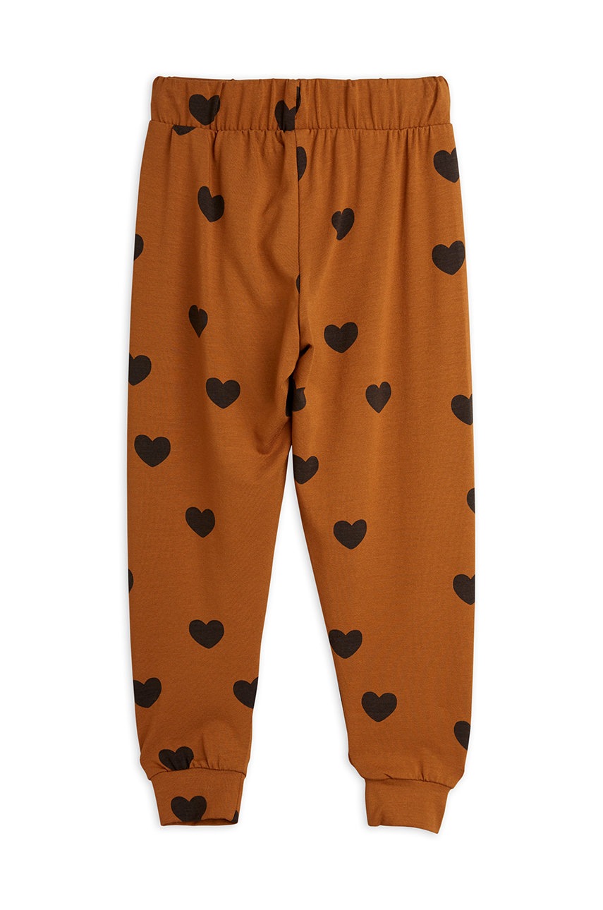 Детские спортивные штаны Mini Rodini цвет коричневый с узором