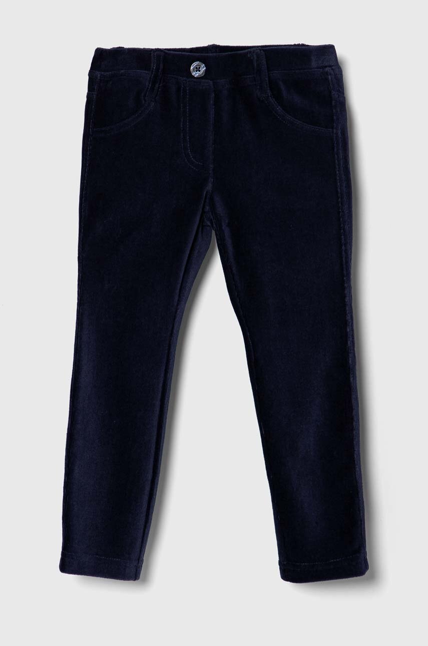 United Colors of Benetton pantaloni copii culoarea albastru marin, neted United Colors of Benetton pantaloni copii culoarea albastru marin, neted