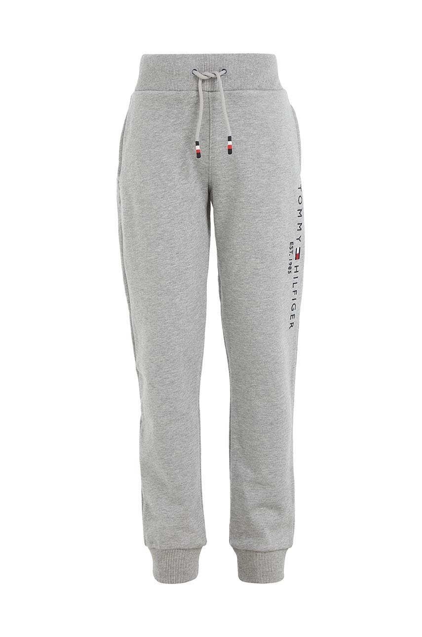Детские брюки Tommy Hilfiger цвет серый с аппликацией