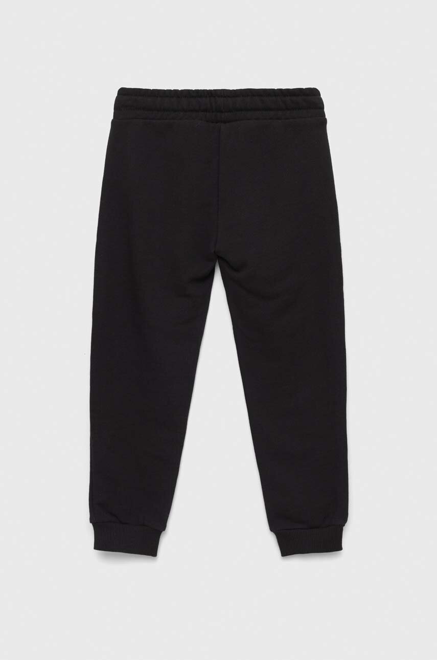 Детские хлопковые штаны United Colors of Benetton цвет чёрный однотонные