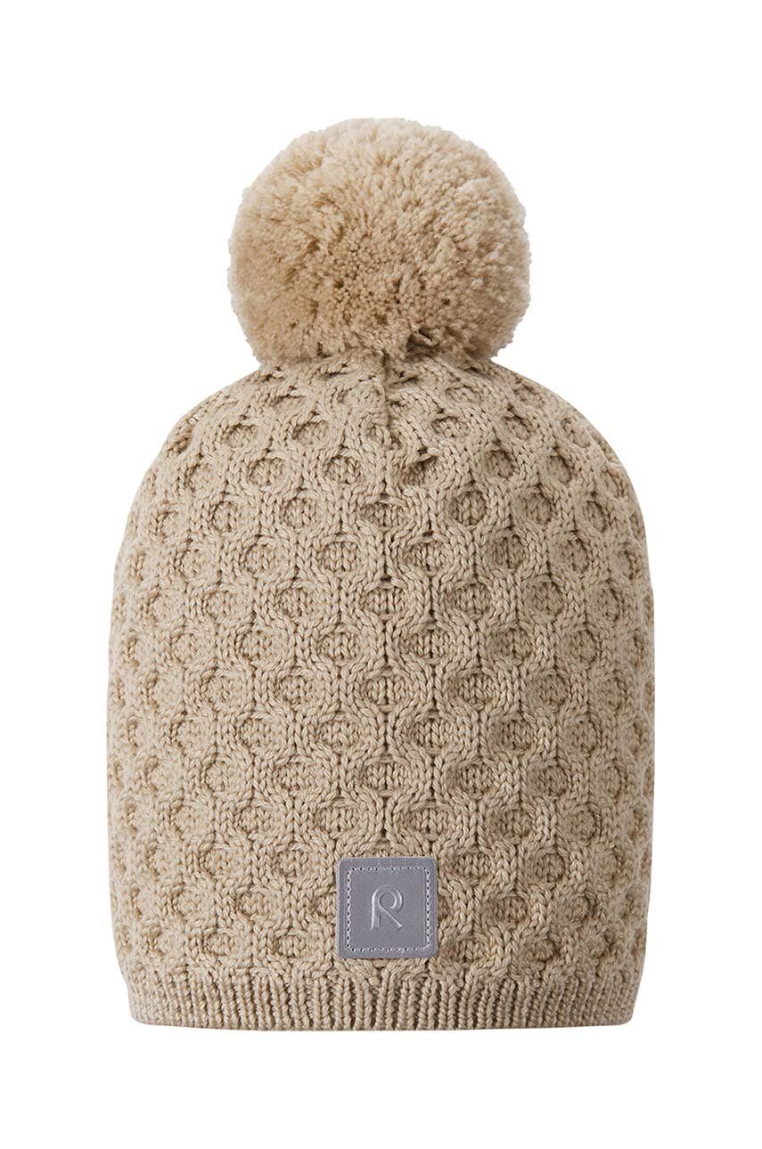 Reima șapcă de lână pentru copii Nyksund culoarea bej, de lana