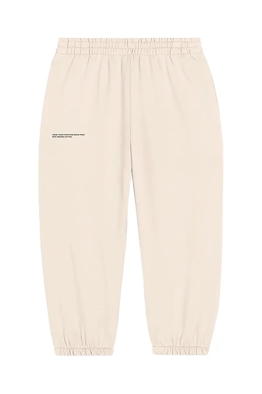 Pangaia pantaloni KIDS' 365 MIDWEIGHT TRACK PANTS culoarea bej, uni, 10000280