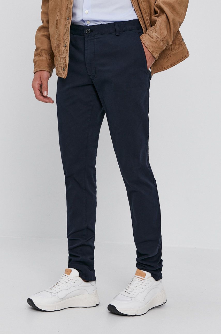Tiger Of Sweden Pantaloni bărbați, culoarea albastru marin, model drept answear imagine noua