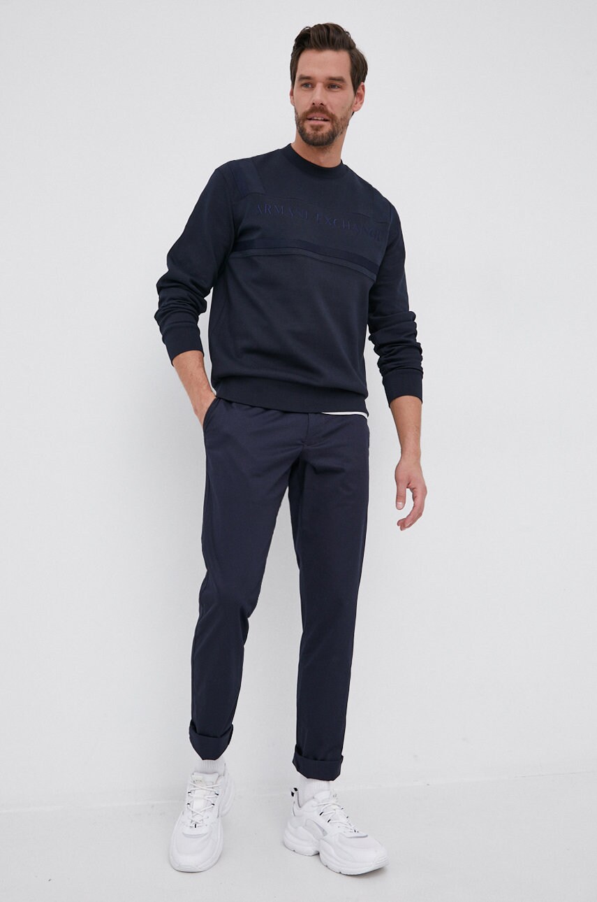

Брюки Armani Exchange мужские цвет синий фасон chinos