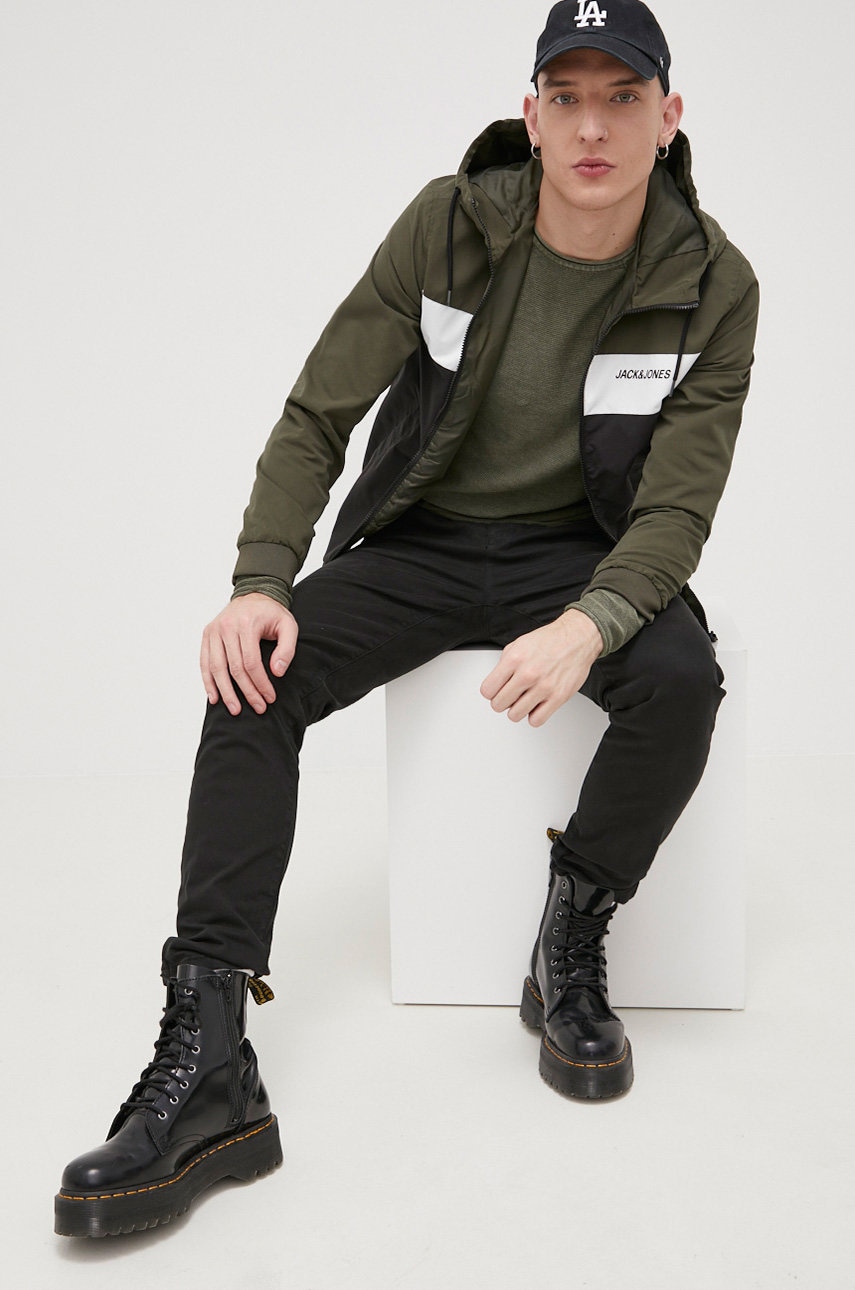 Only & sons pantaloni barbati, culoarea negru, mulata