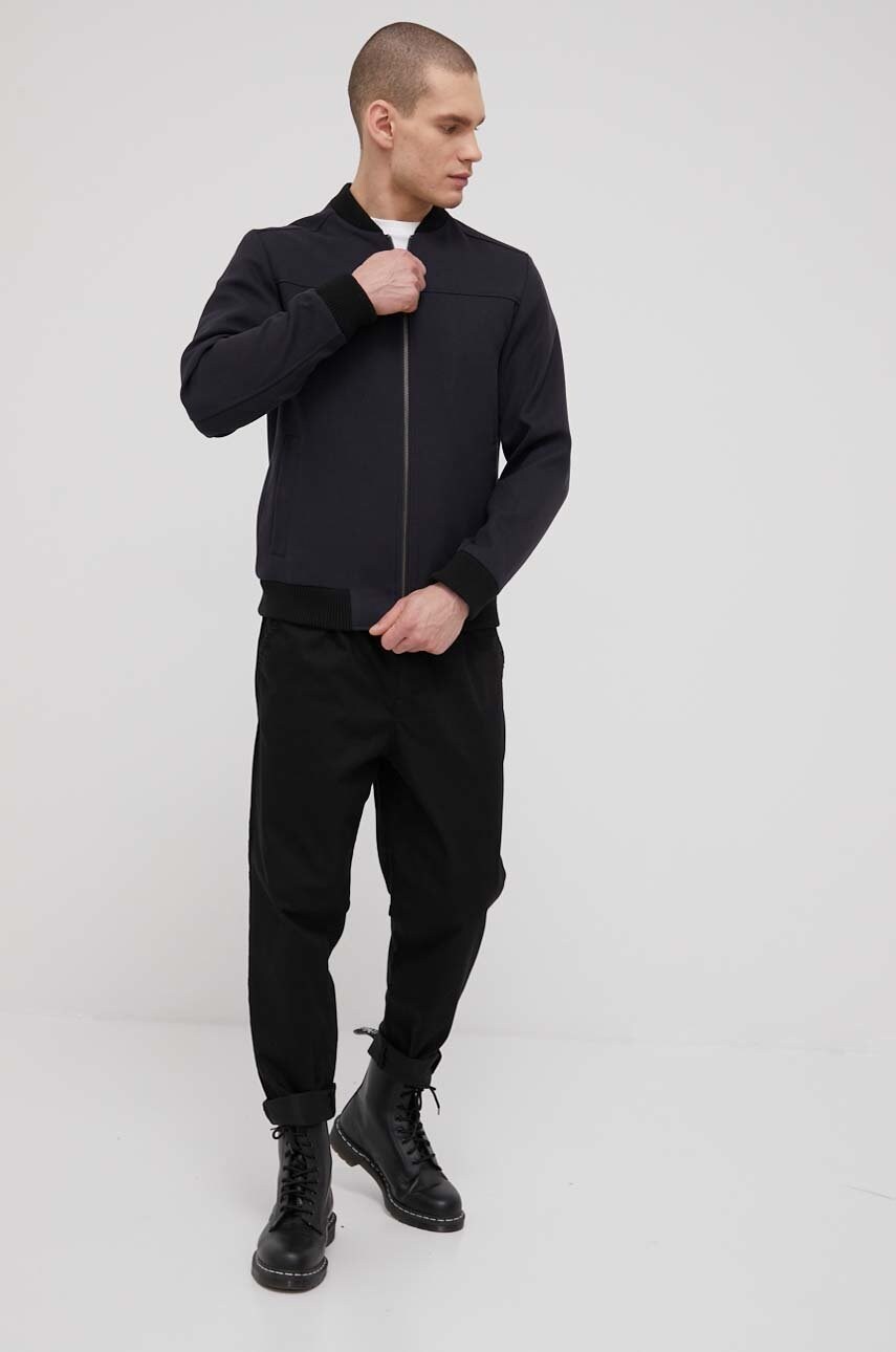 Only & sons pantaloni barbati, culoarea negru, drept