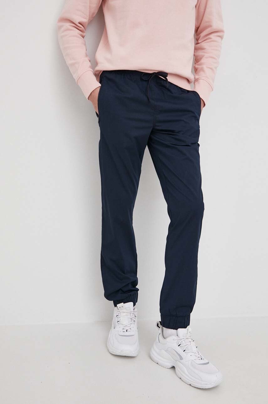 Selected pantaloni barbati, culoarea albastru marin, neted