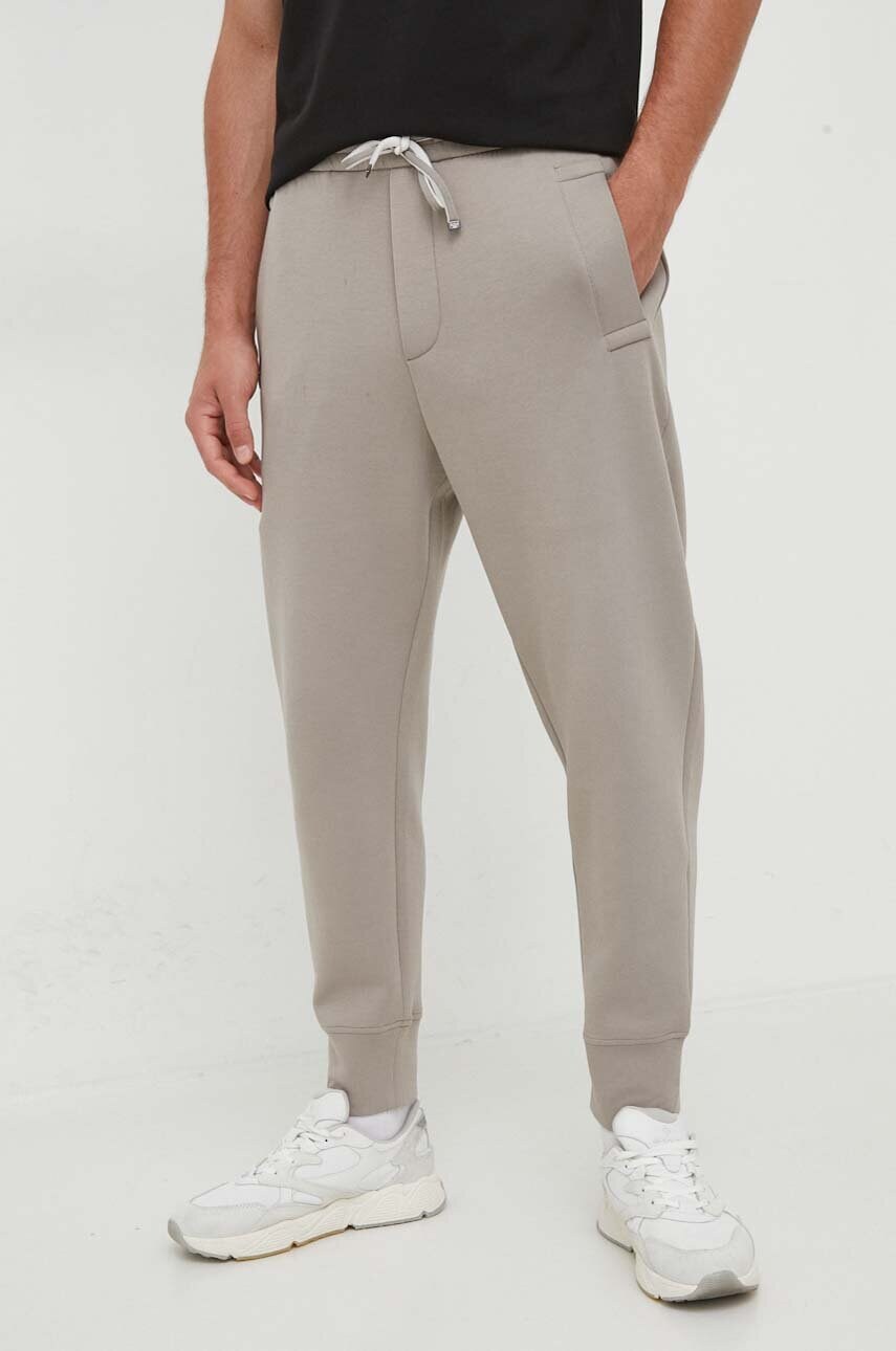 Emporio Armani Pantaloni Barbati, Culoarea Gri, Jogger