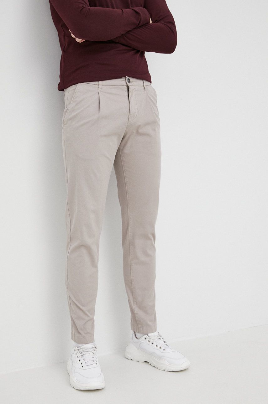 Levně Kalhoty Marc O'Polo pánské, šedá barva, jednoduché