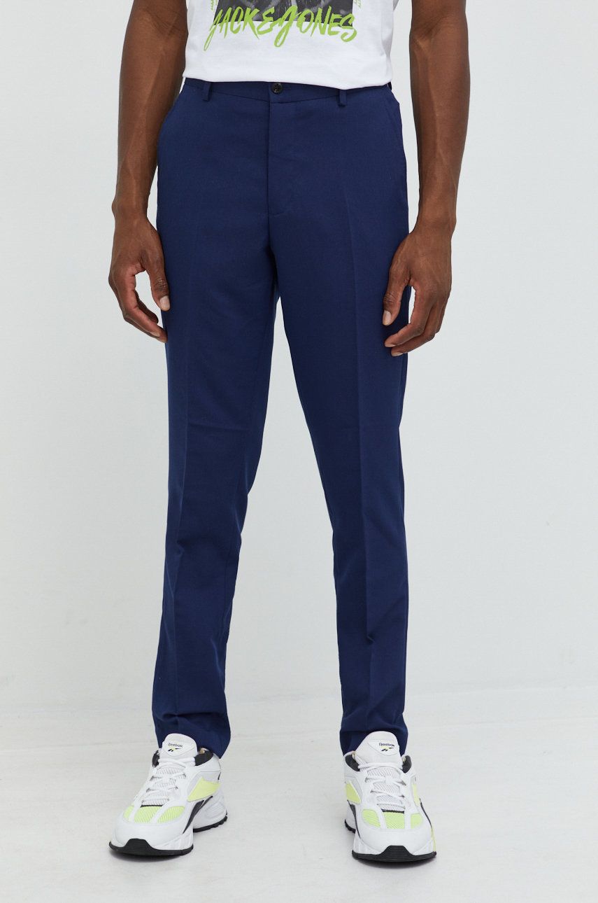 Premium by Jack&Jones pantaloni barbati, culoarea albastru marin, mulata albastru imagine noua