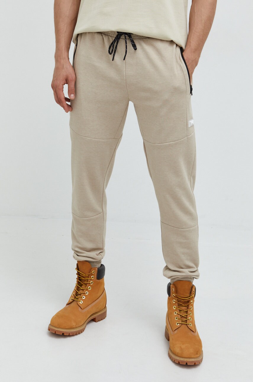 Jack & jones pantaloni de trening jpstwill barbati, culoarea bej, neted