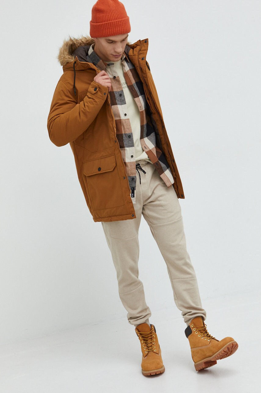 

Спортивные штаны Jack & Jones Jpstwill мужские цвет бежевый однотонные