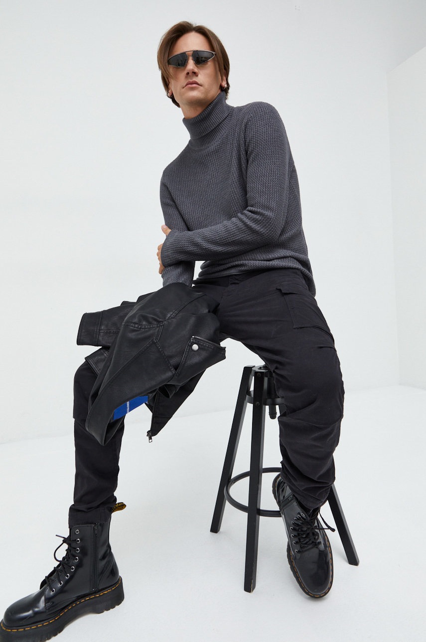 

Штани Jack & Jones Jpstace чоловічі колір чорний облягаючі