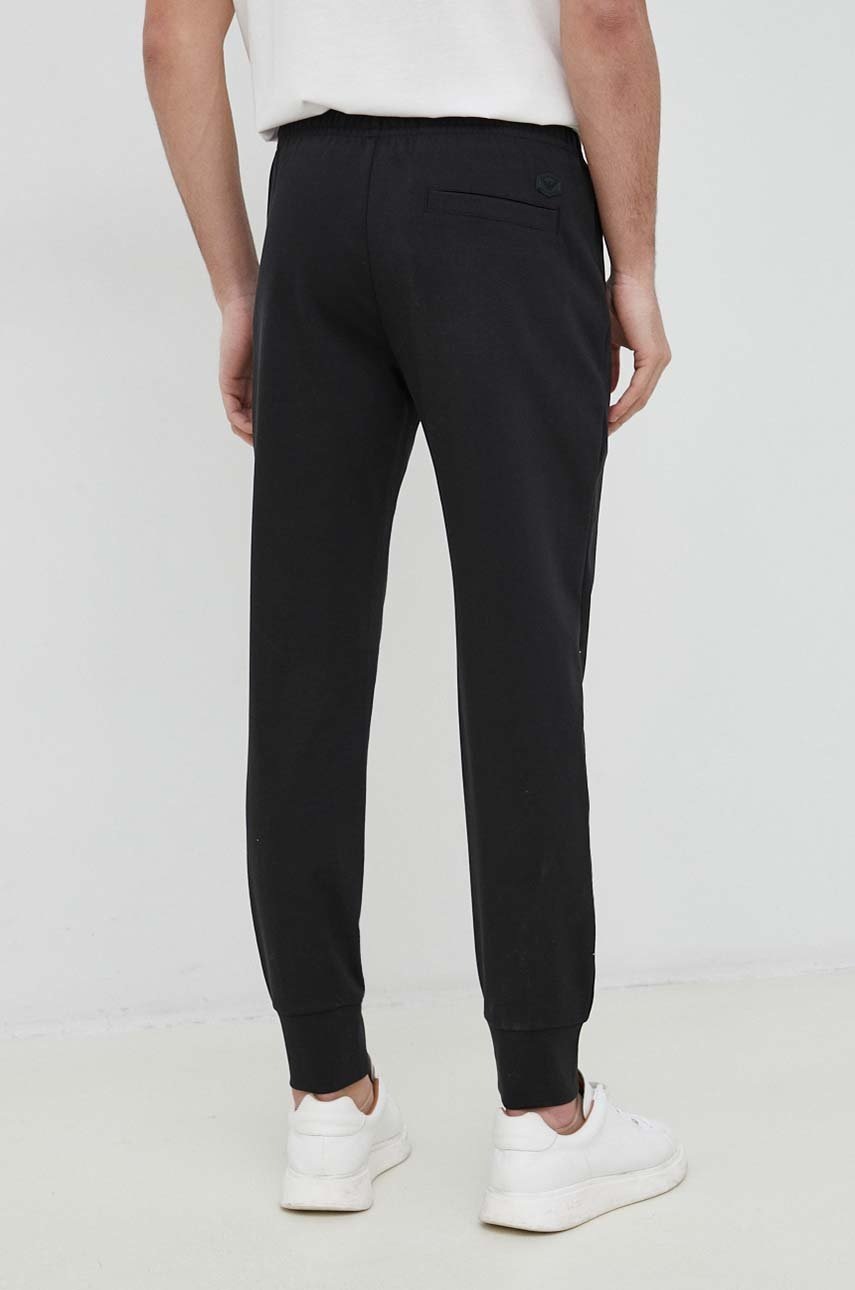 Tepláky Emporio Armani pánské, černá barva, přiléhavé