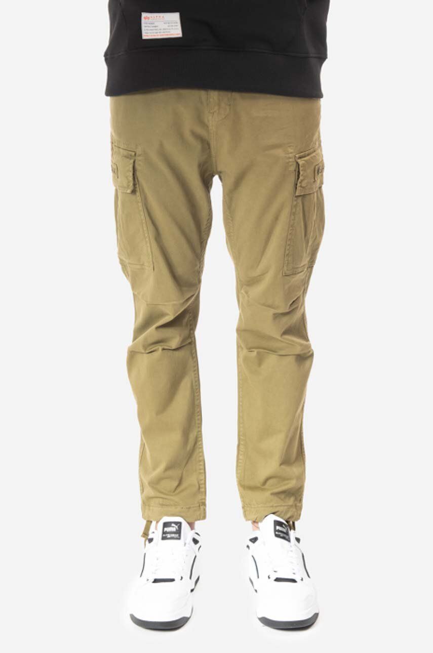 Alpha Industries pantaloni Squad Pants bărbați, culoarea verde, cu fit cargo 188202.11-green