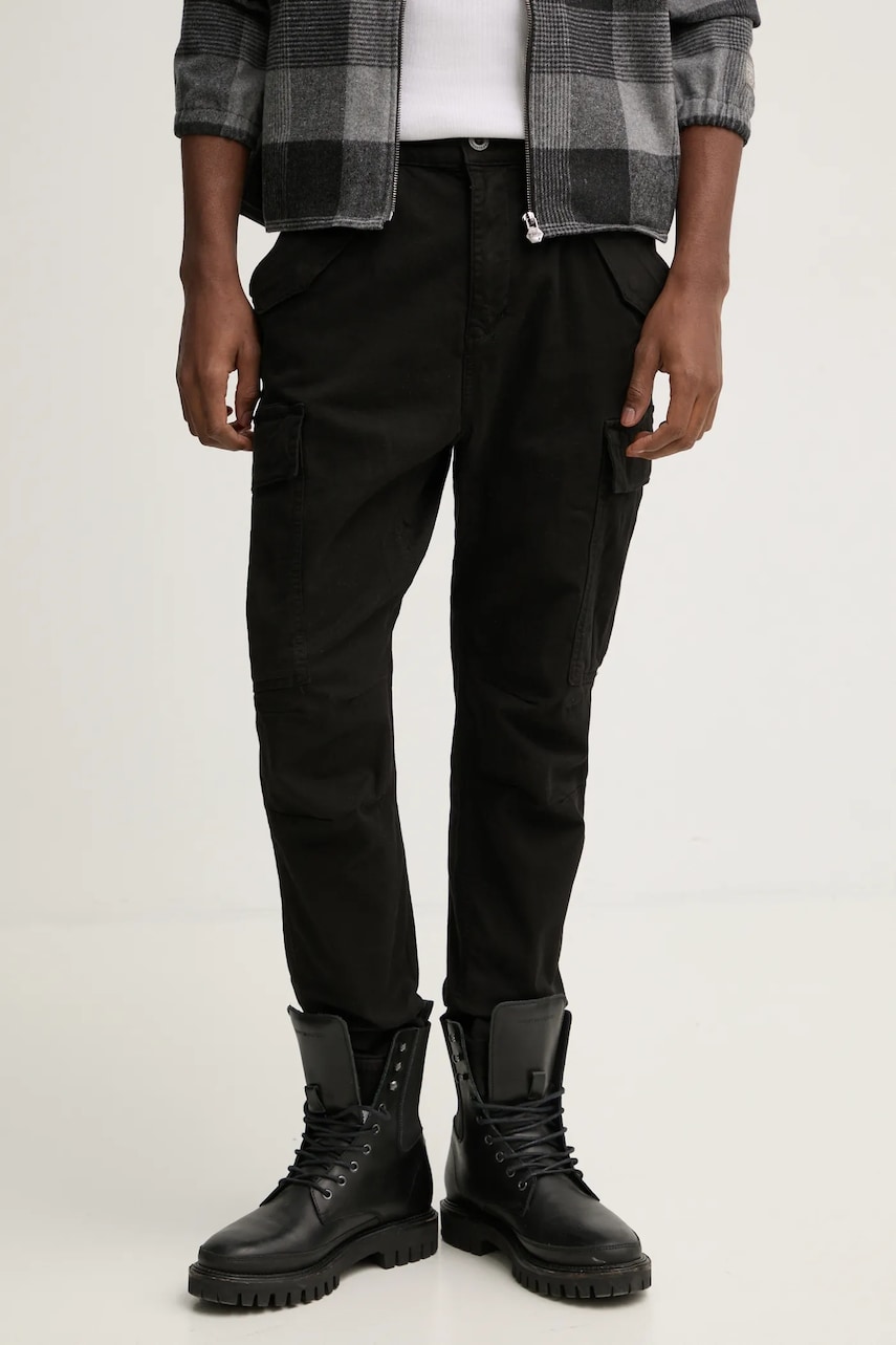 Alpha Industries pantaloni de bumbac Airman Pant culoarea negru 188201.03-black Alpha Industries pantaloni de bumbac Airman Pant culoarea negru 188201.03-black