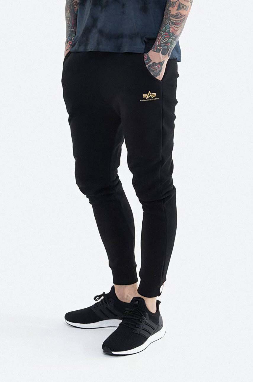Alpha Industries pantaloni de trening culoarea negru, neted 116370FP.583-black