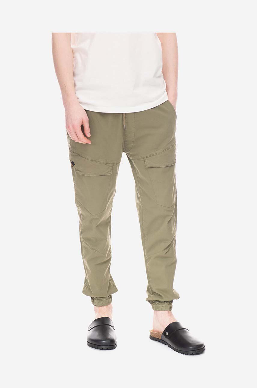 Alpha Industries pantaloni Hidden Cargo Jogger barbati, culoarea verde, cu fason cargo 136202.11-green