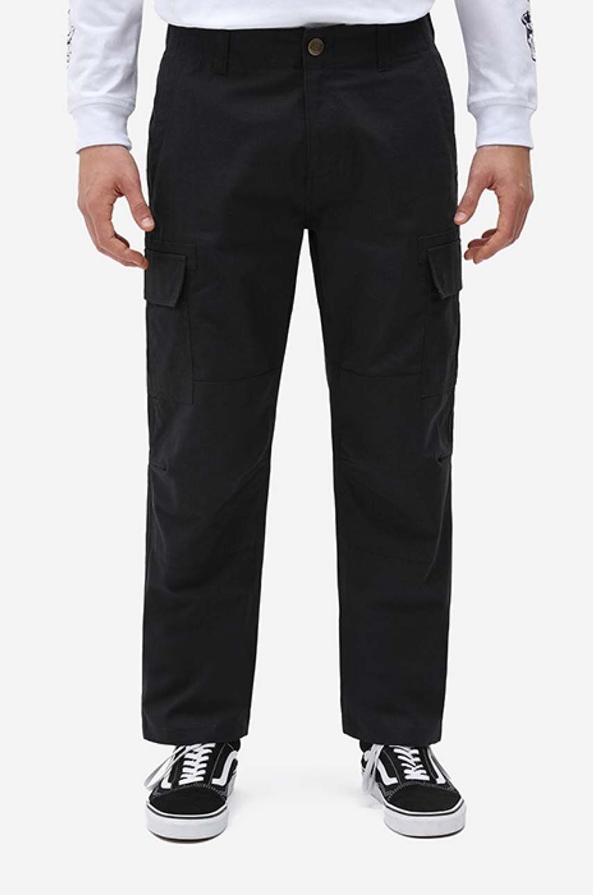 Dickies pantaloni de bumbac culoarea negru, cu fason cargo DK0A4XDUBLK-BLACK