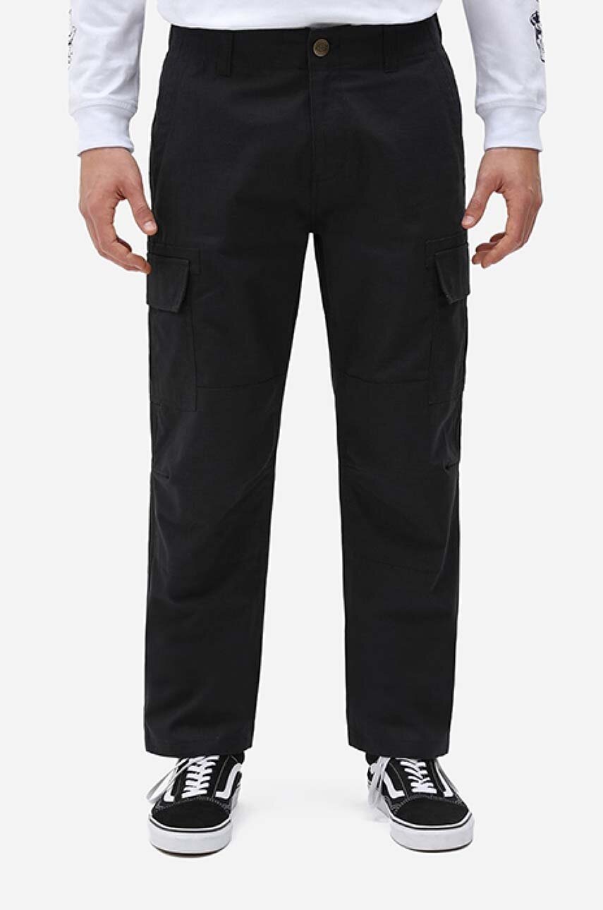 Dickies pantaloni de bumbac culoarea negru, cu fit cargo DK0A4XDUBLK-BLACK