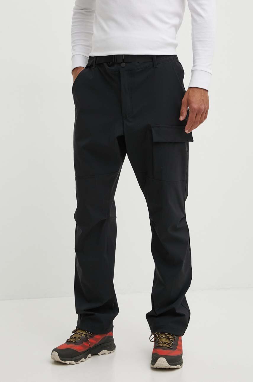 Kalhoty Columbia pánské, černá barva, jednoduché - černá -  57 % Recyklovaný polyester