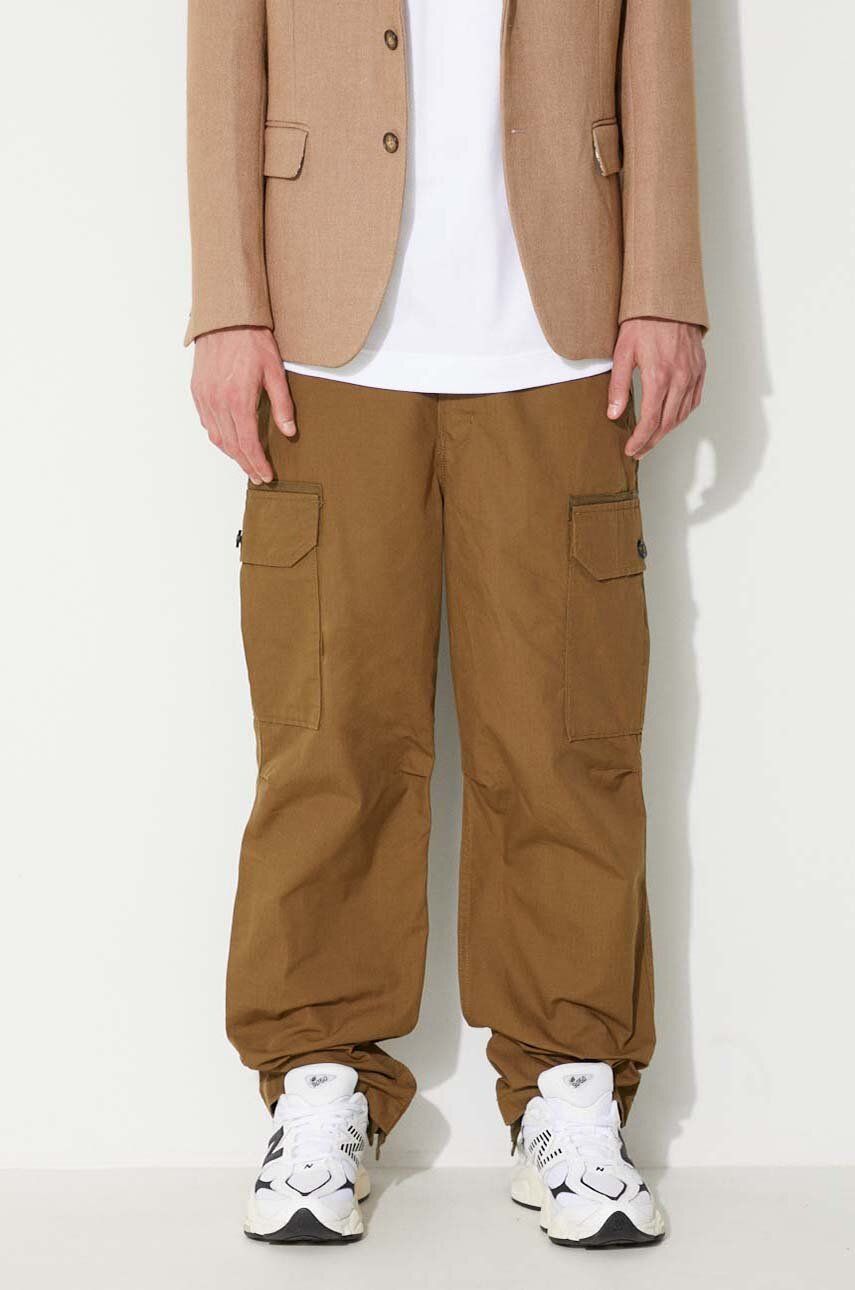 Kalhoty The North Face pánské, hnědá barva, jednoduché, NF0A5A8G-37U - zelená -  100 % Organick