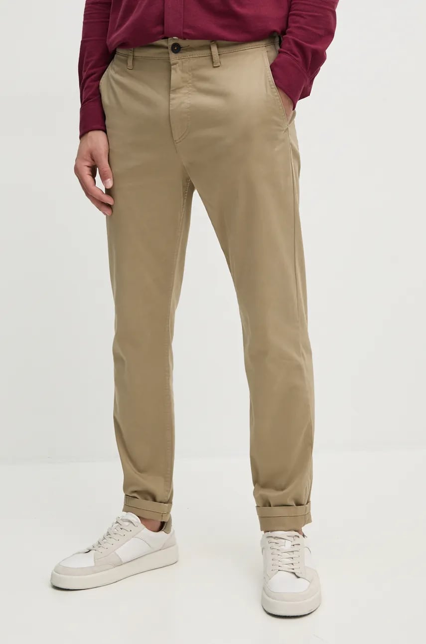 Boss Orange pantaloni barbati, culoarea maro, cu fason chinos, 50510917 Boss Orange pantaloni barbati, culoarea maro, cu fason chinos, 50510917