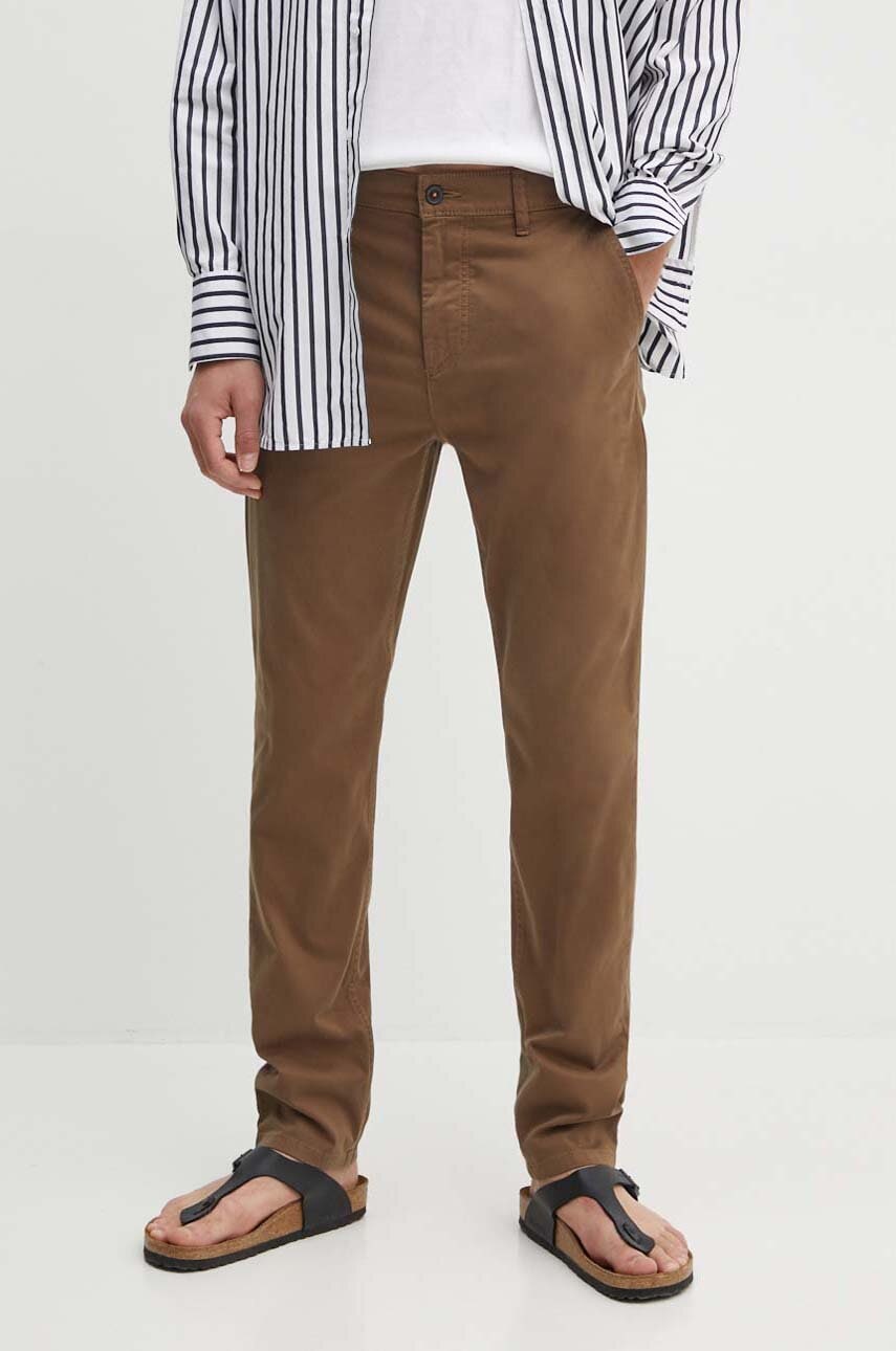 Boss Orange pantaloni barbati, culoarea maro, cu fason chinos, 50510917