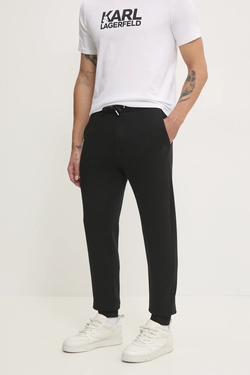 Karl Lagerfeld pantaloni de trening culoarea negru, neted, 500900.705752