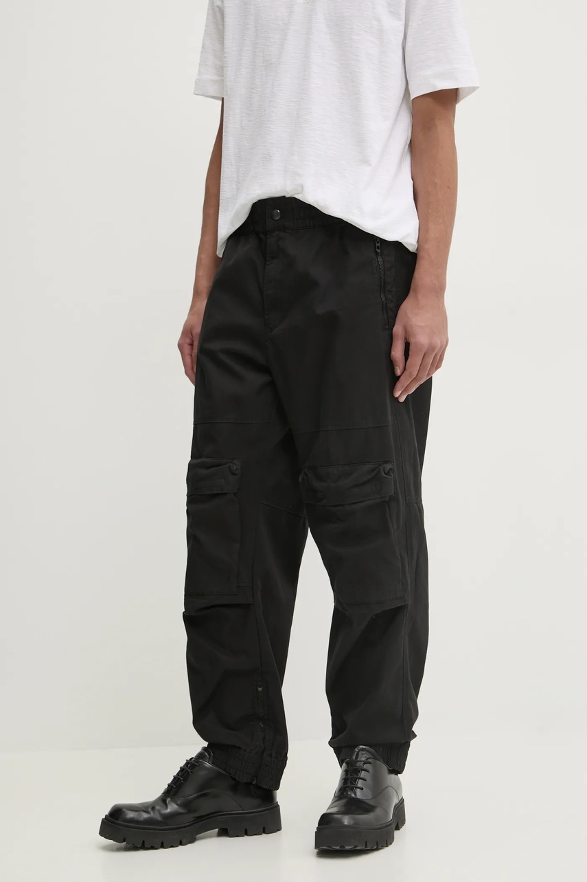 Παντελόνι Diesel P-BEECK TROUSERS χρώμα: μαύρο, A14761.0NJBP φωτογραφία