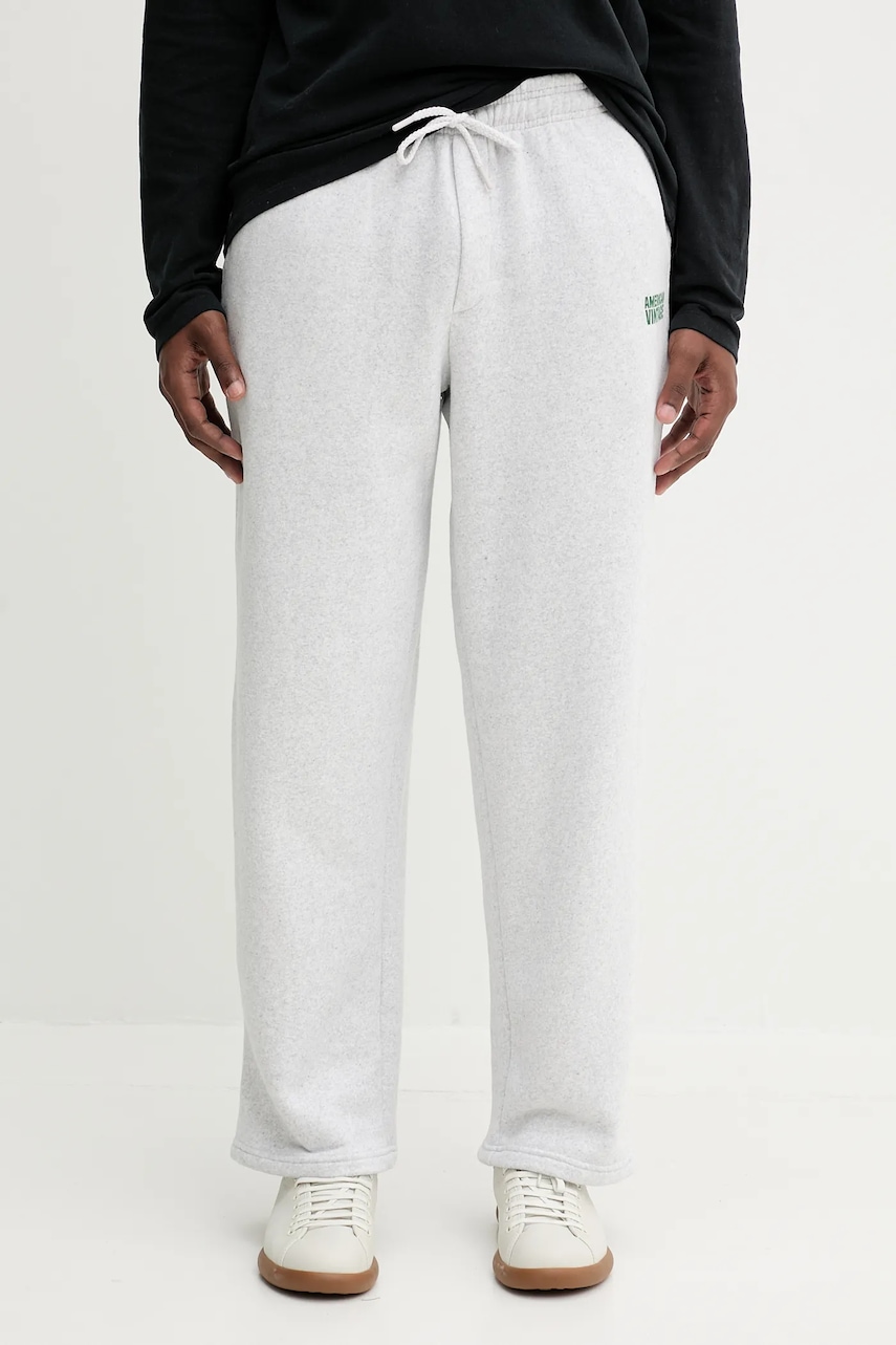American Vintage pantaloni de trening culoarea gri, melanj, MBAP05A