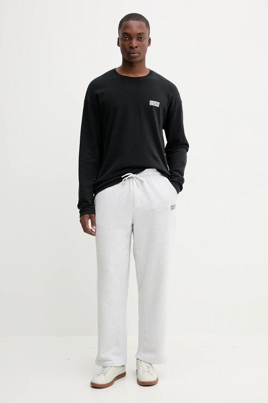 Спортивные штаны American Vintage цвет серый меланж MBAP05A