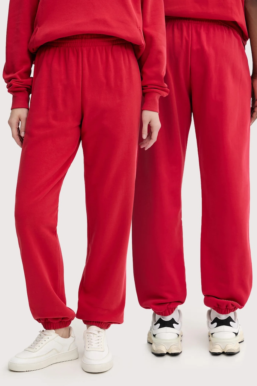 Pangaia pantaloni de trening din bumbac culoarea negru, uni, 10000295 Pangaia pantaloni de trening din bumbac culoarea negru, uni, 10000295