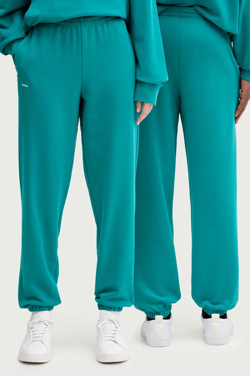 Pangaia pantaloni de trening din bumbac culoarea negru, uni, 10000295 Pangaia pantaloni de trening din bumbac culoarea negru, uni, 10000295