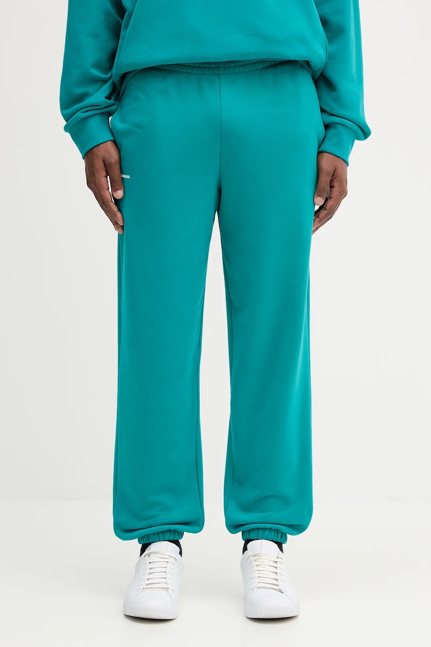 Pangaia pantaloni de trening din bumbac culoarea negru, uni, 10000295