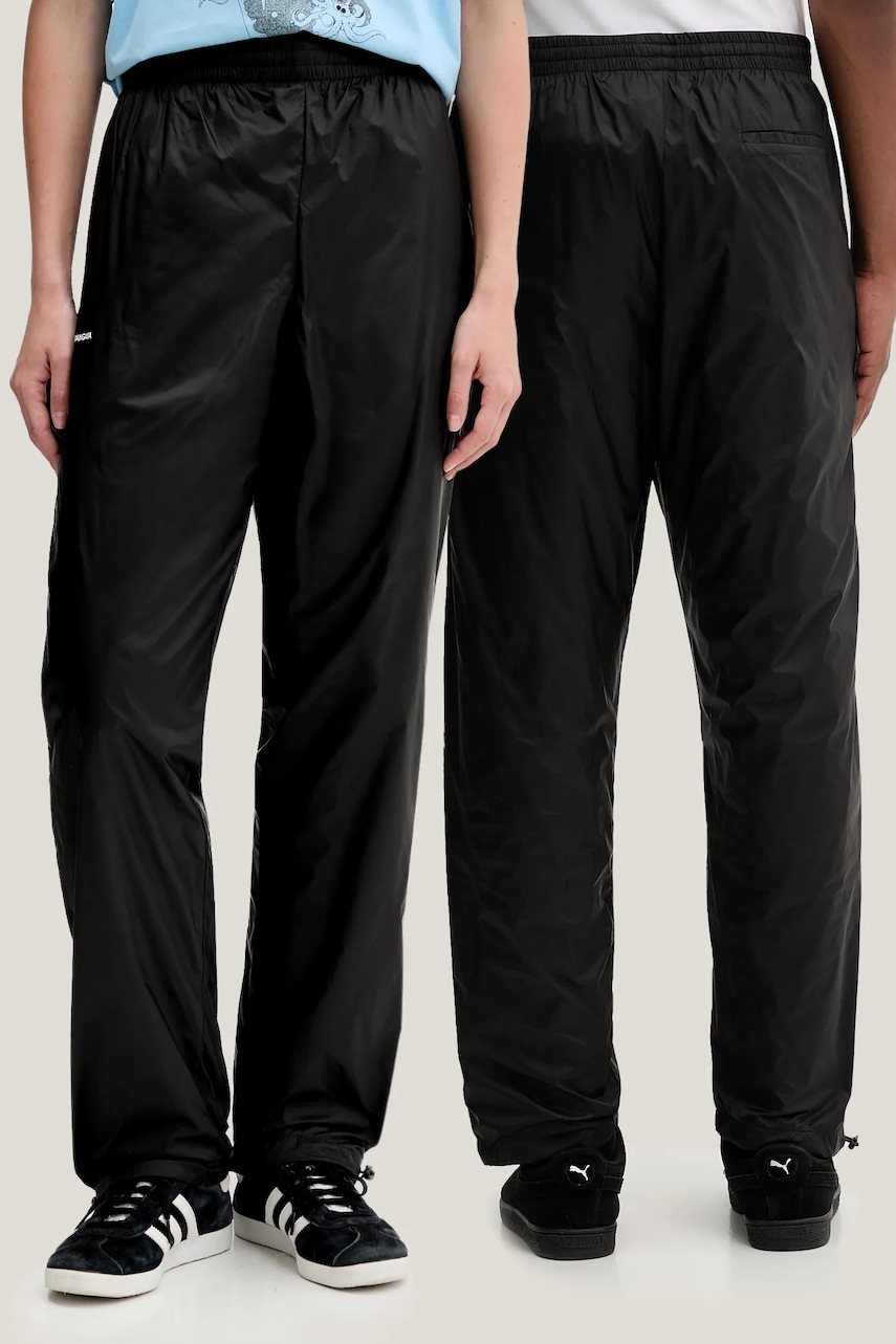 Pangaia pantaloni de trening culoarea negru, neted, 10002131