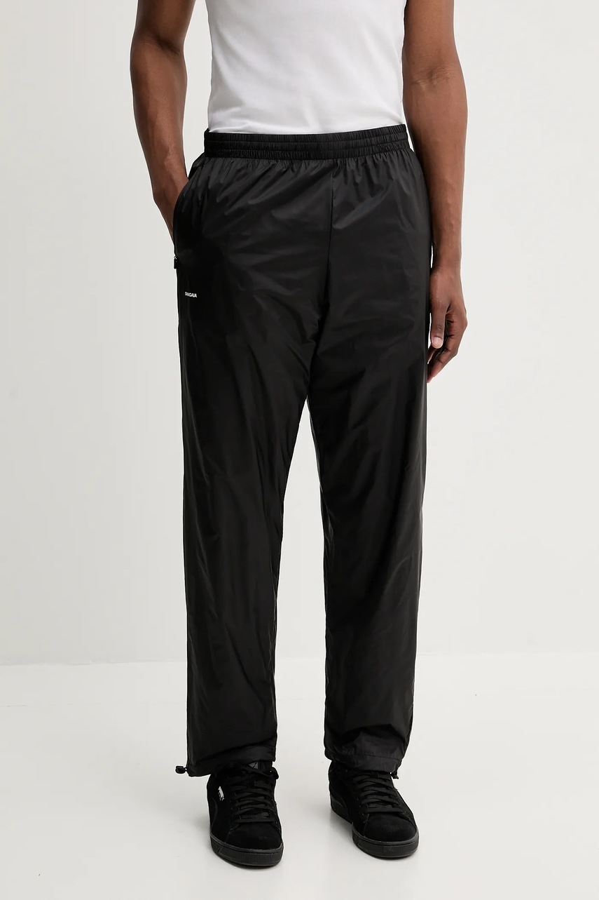 Pangaia pantaloni de trening culoarea negru, neted, 10002131