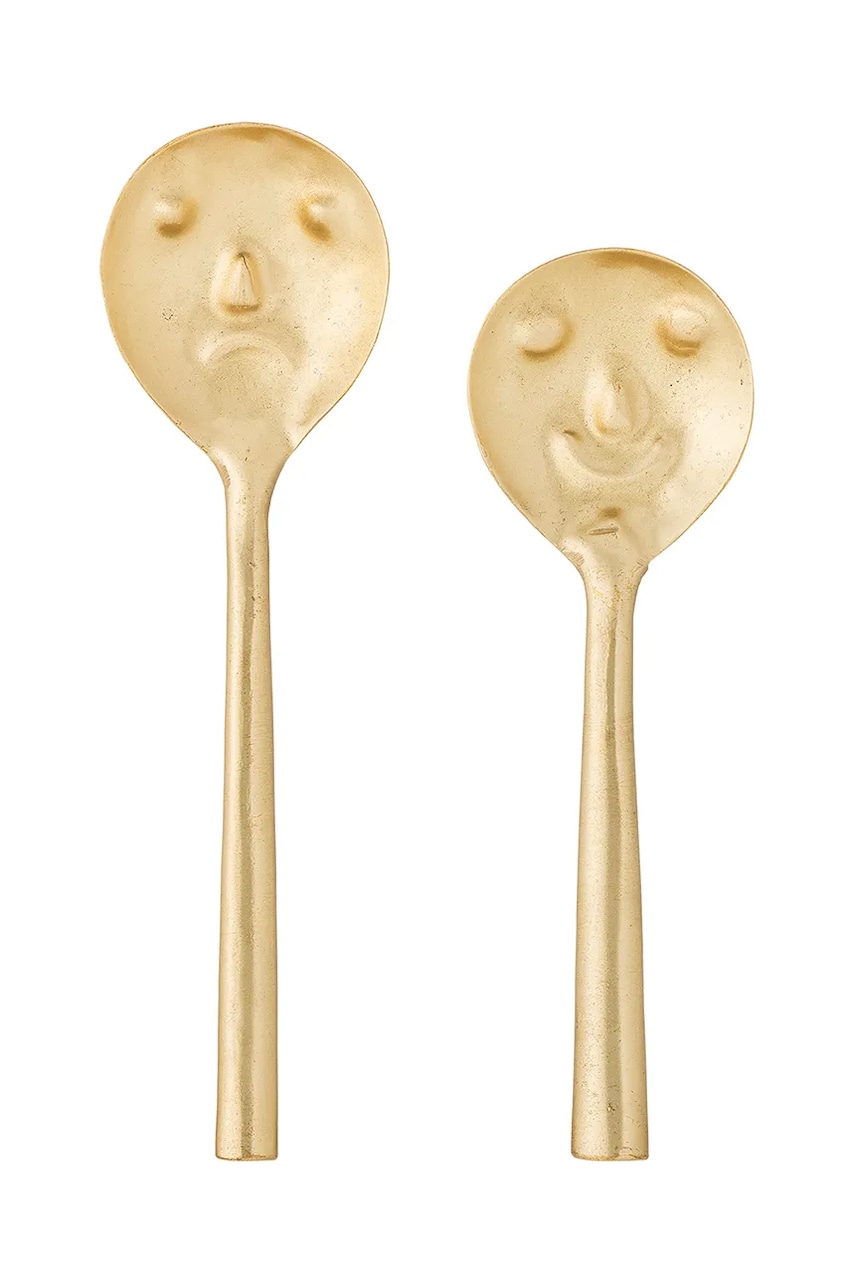 Bloomingville linguri de salata Inza 2-pack culoarea galben