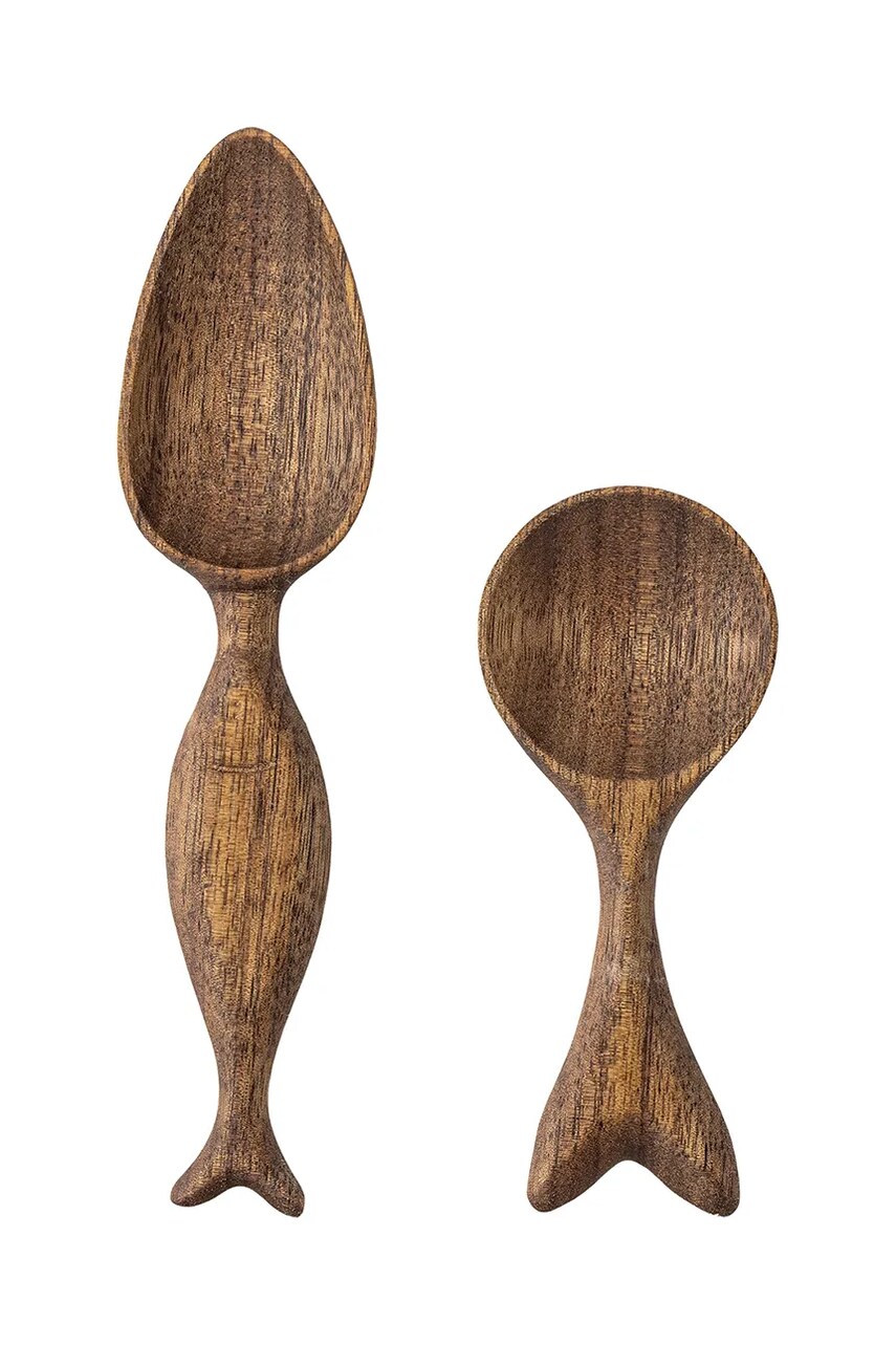 Bloomingville linguri de salata Dova 2-pack culoarea maro