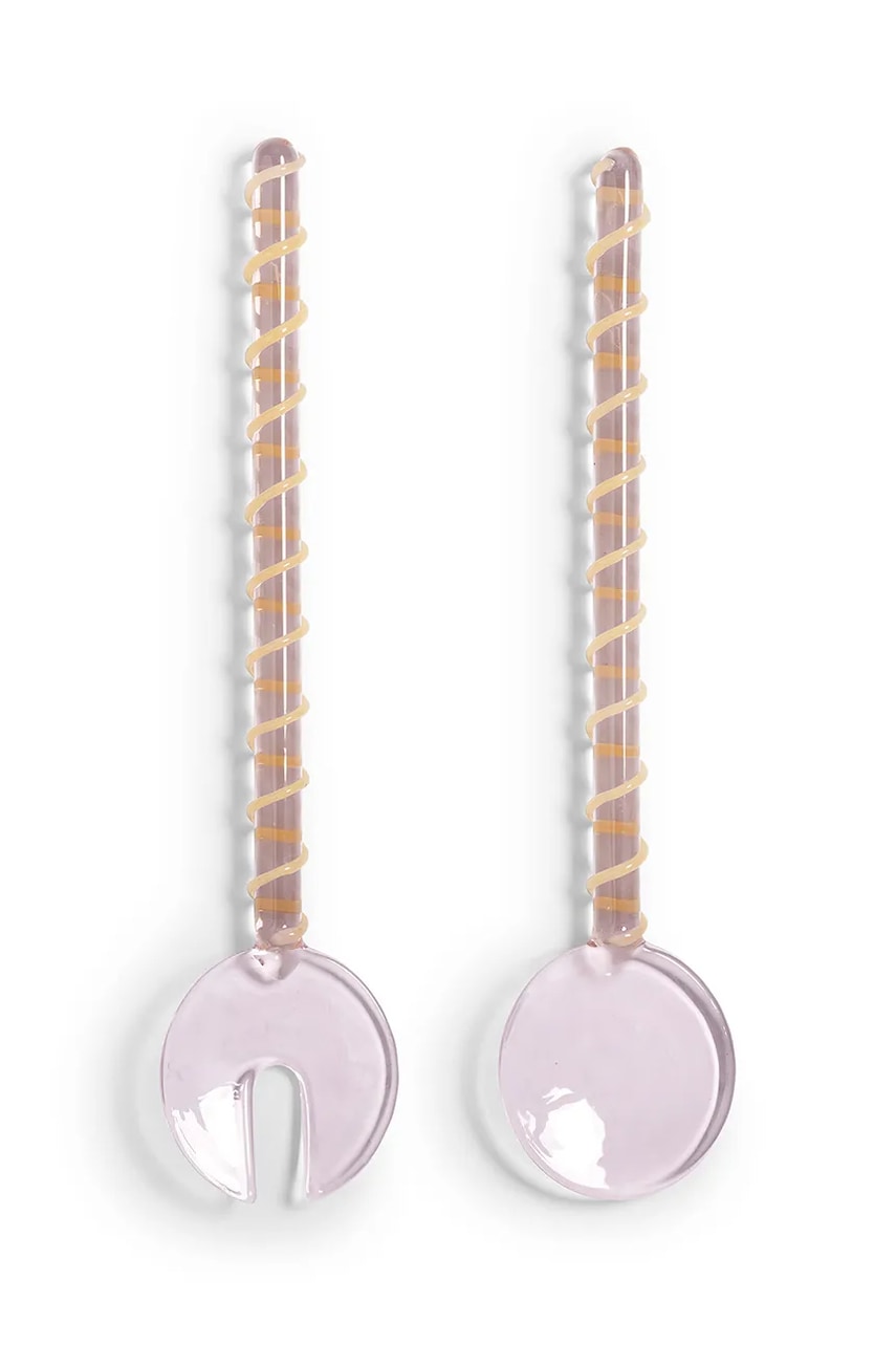 &k amsterdam linguri de salata sling pink 2-pack culoarea roz